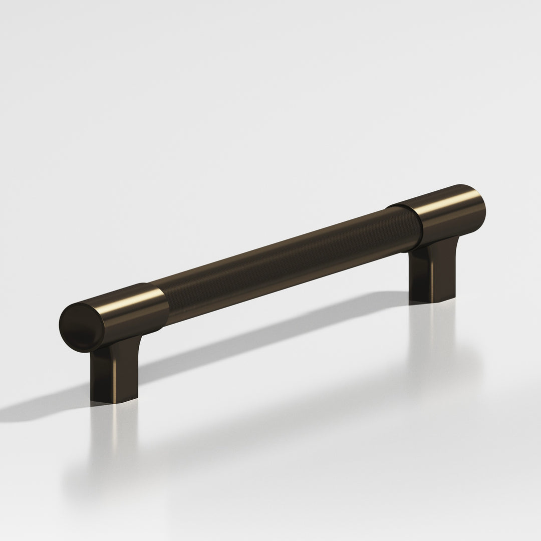 Colonial Bronze 1344BB Round coined Back-to-Back Shower Door Pull Kit with flared squared posts and dished ends in Oil Rubbed Bronze