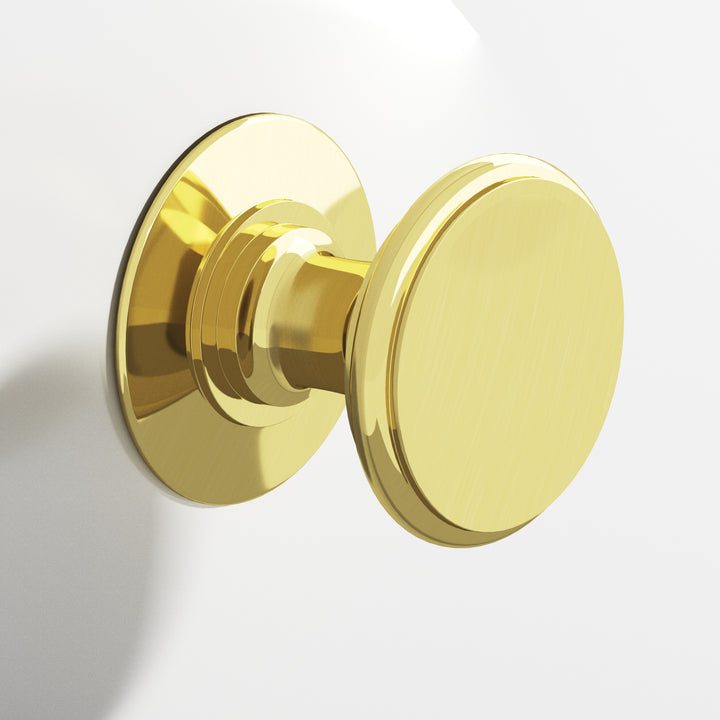 Colonial Bronze 1384 Round Cabinet Knob in Unlacquered Polished Brass