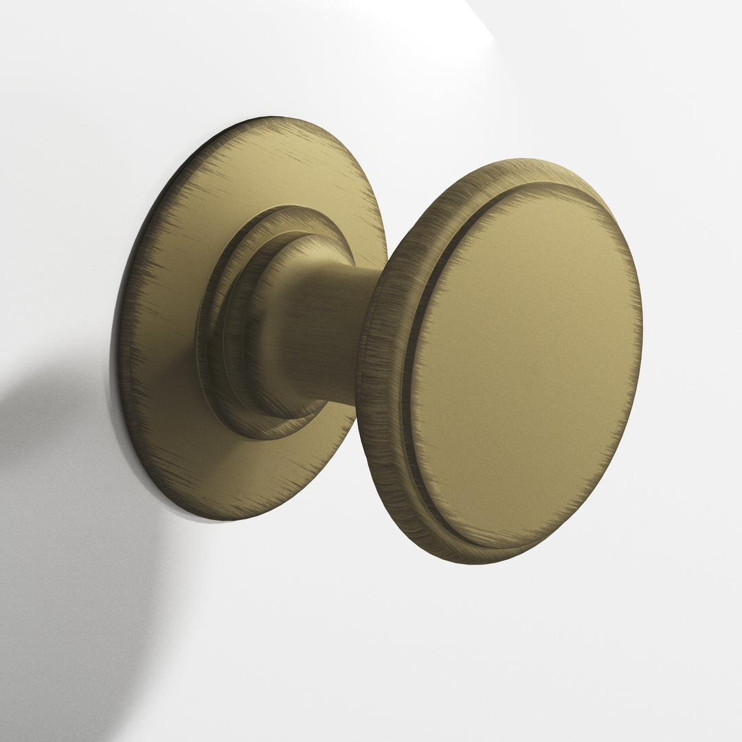 Colonial Bronze 1384 Round Cabinet Knob in Matte Antique Satin Brass