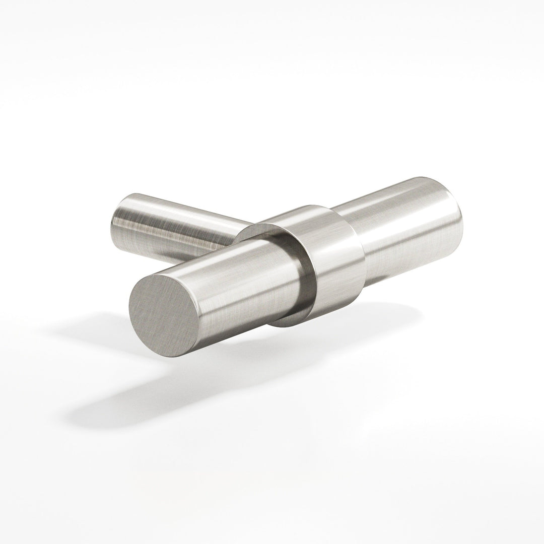 Colonial Bronze 1501 Round collared T Cabinet Knob with straight post in Satin Nickel