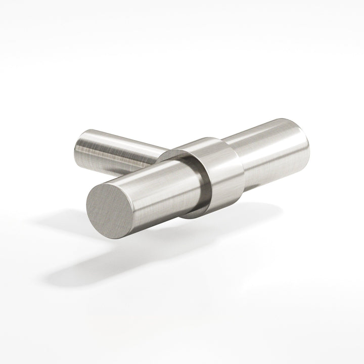 Colonial Bronze 1501 Round collared T Cabinet Knob with straight post in Satin Nickel