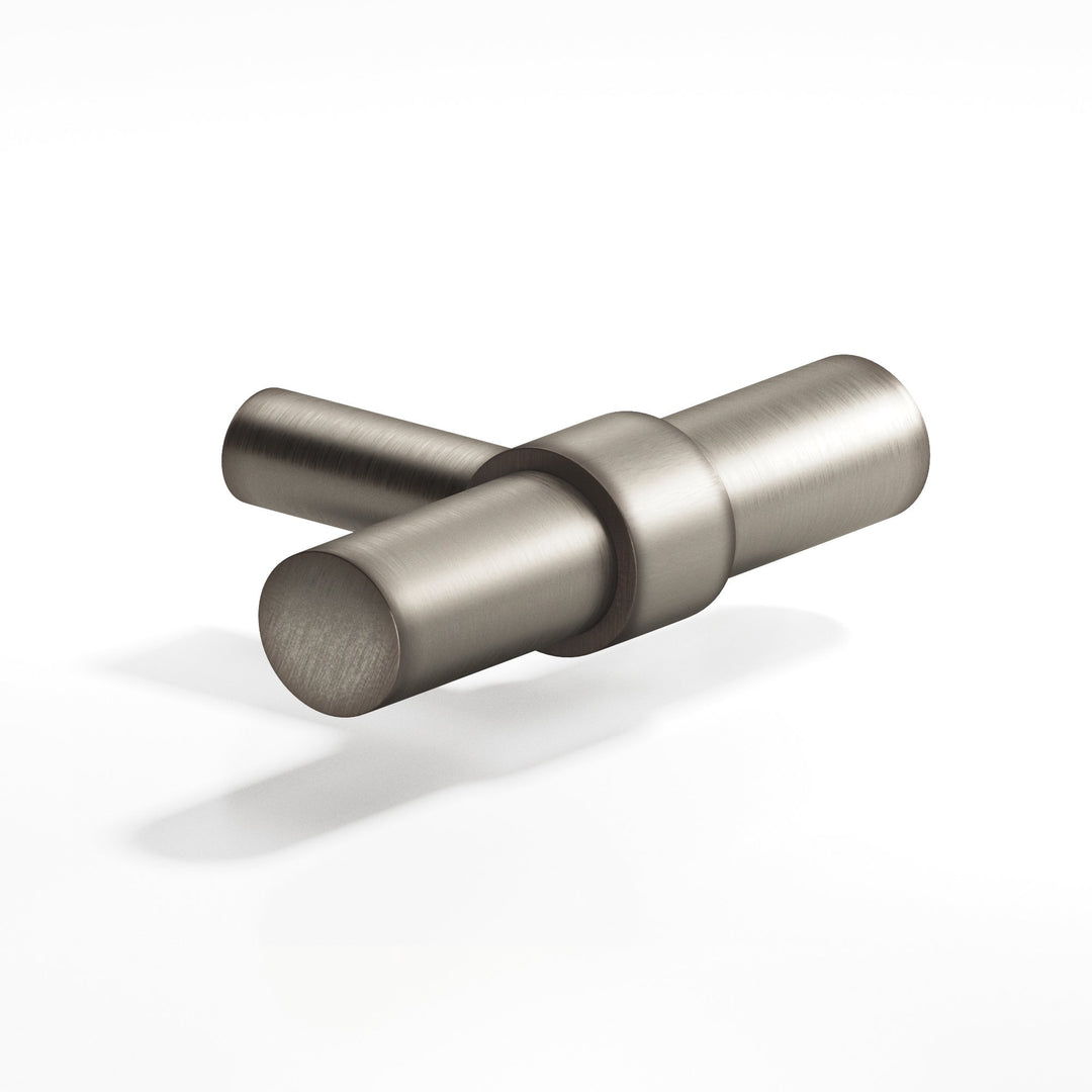 Colonial Bronze 1501 Round collared T Cabinet Knob with straight post in Matte Pewter