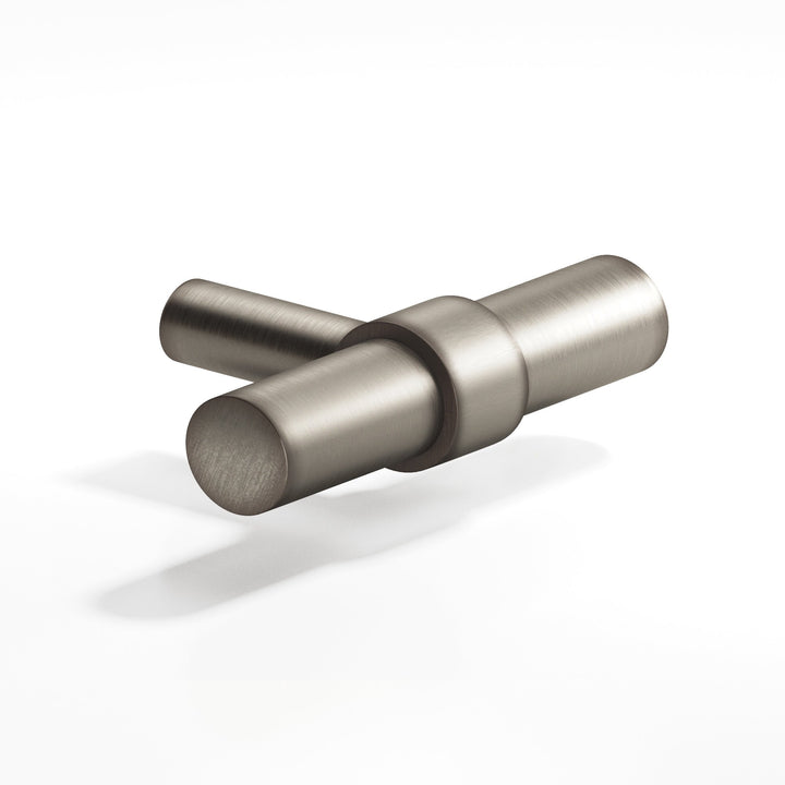 Colonial Bronze 1501 Round collared T Cabinet Knob with straight post in Matte Pewter