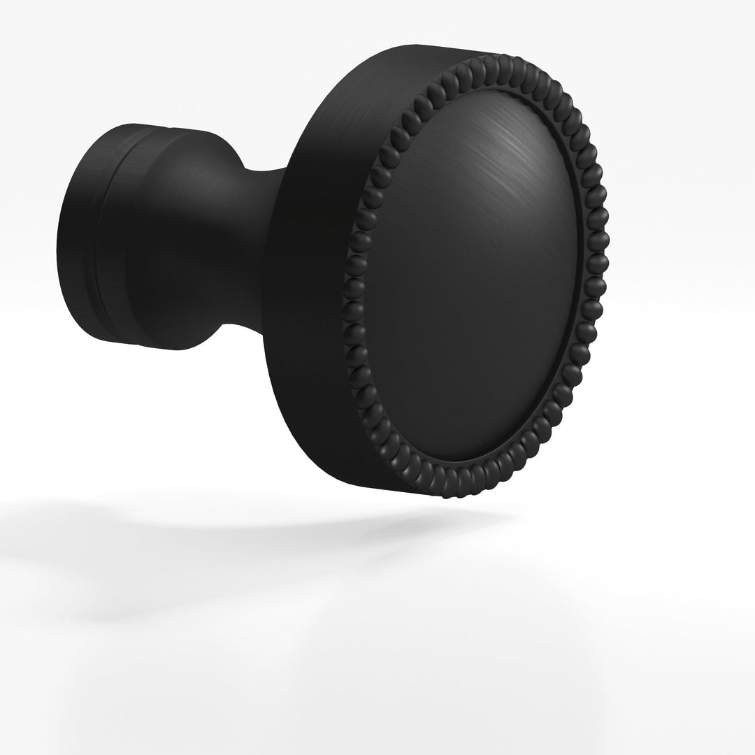 Colonial Bronze 175 Round beaded Cabinet Knob in Matte Satin Black