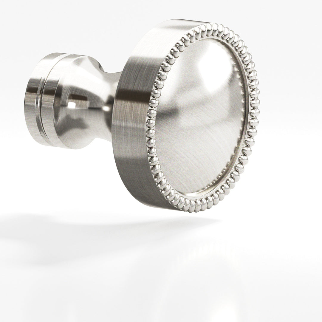 Colonial Bronze 175 Round beaded Cabinet Knob in Satin Nickel