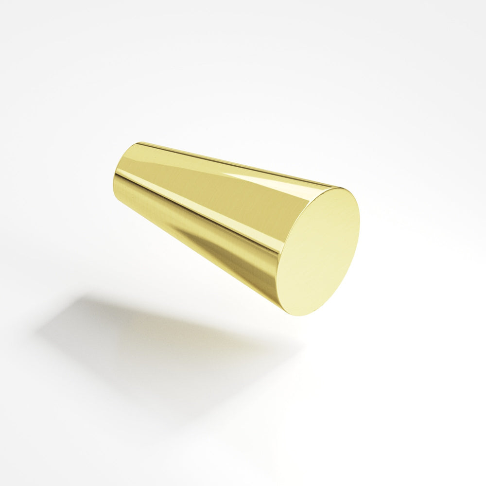 Colonial Bronze 194 Round tapered T Cabinet Knob in Unlacquered Polished Brass