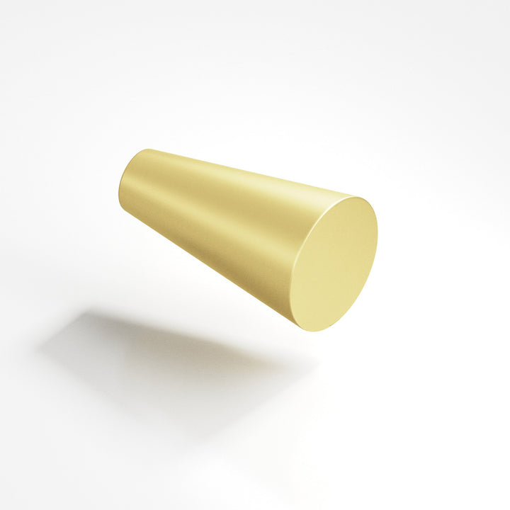 Colonial Bronze 194 Round tapered T Cabinet Knob in Matte Satin Brass