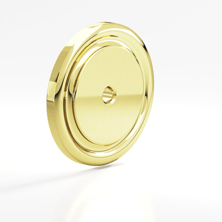 Colonial Bronze 9203 Round grooved Backplate for use with 1/4-20 screw in Unlacquered Polished Brass