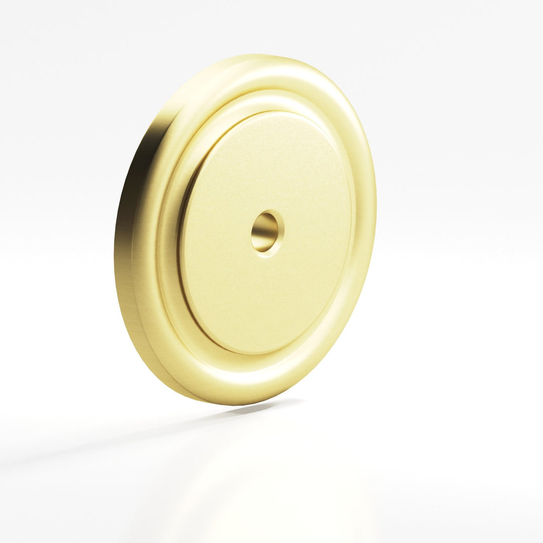Colonial Bronze 9203 Round grooved Backplate for use with 1/4-20 screw in Matte Satin Brass