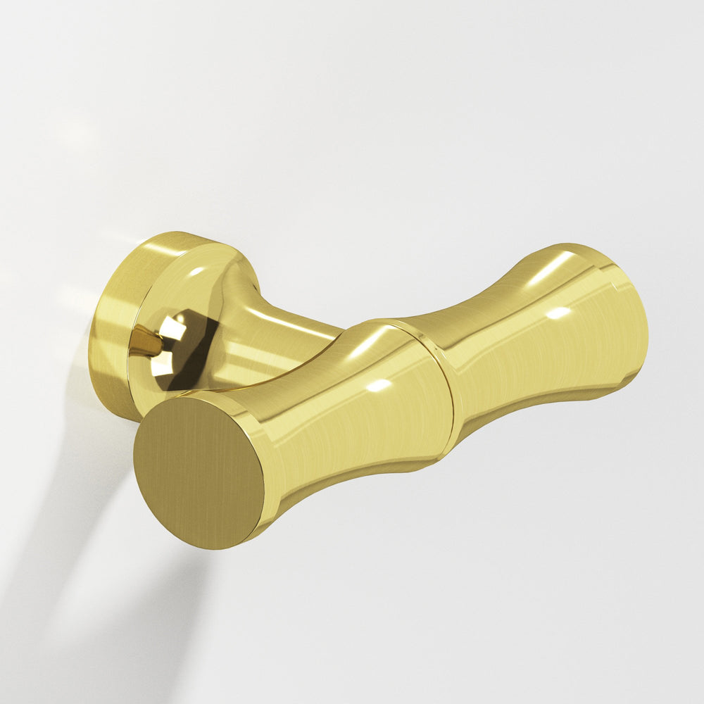 Colonial Bronze 283 Bamboo T Cabinet Knob with flared post in Unlacquered Polished Brass