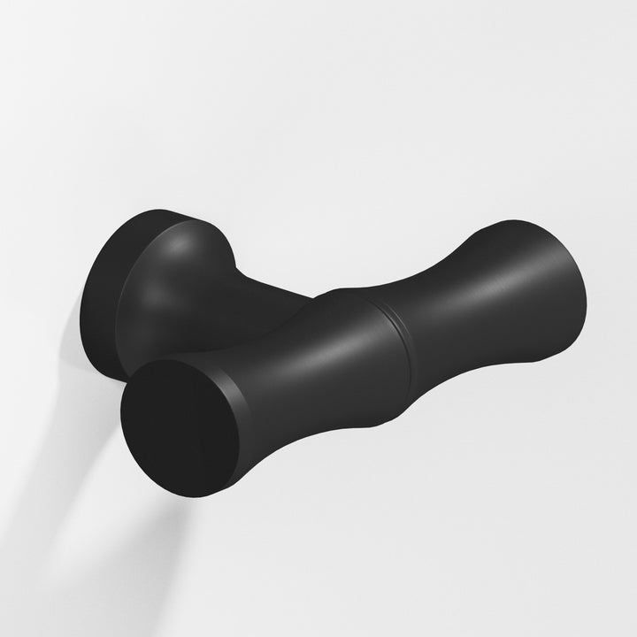 Colonial Bronze 283 Bamboo T Cabinet Knob with flared post in Matte Satin Black
