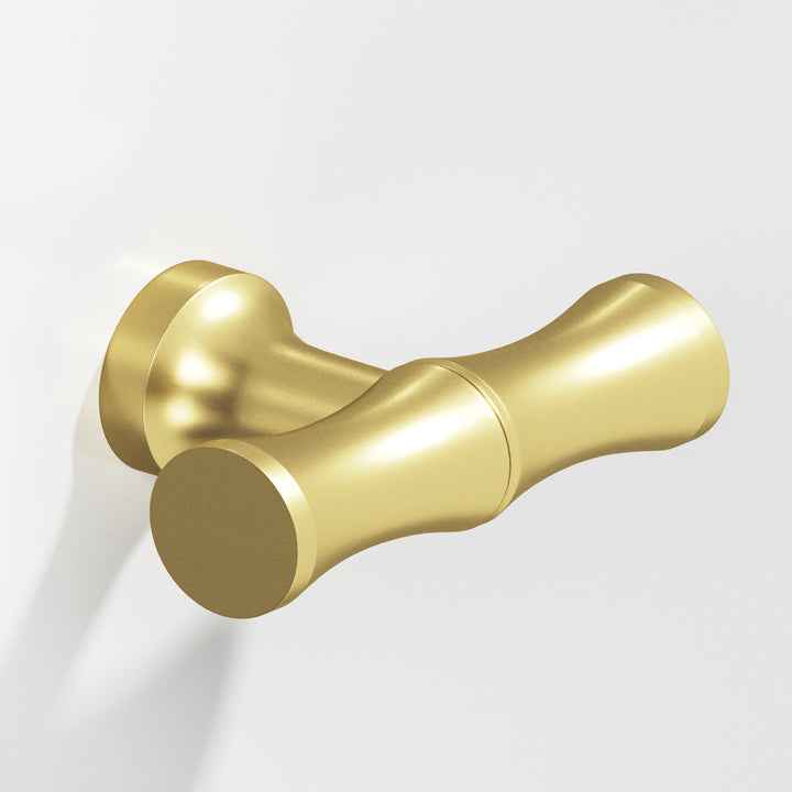 Colonial Bronze 283 Bamboo T Cabinet Knob with flared post in Matte Satin Brass