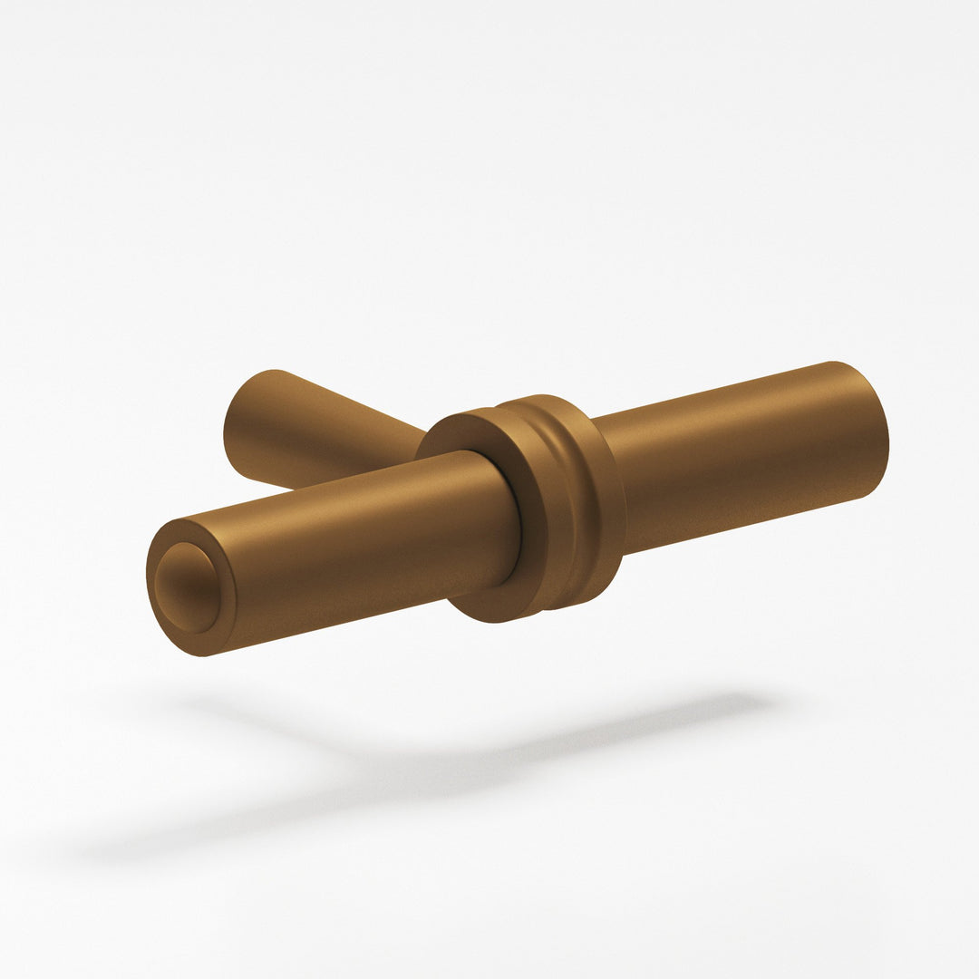 Colonial Bronze 309 Round collared T Cabinet Knob with tapered post in Matte Light Statuary Bronze