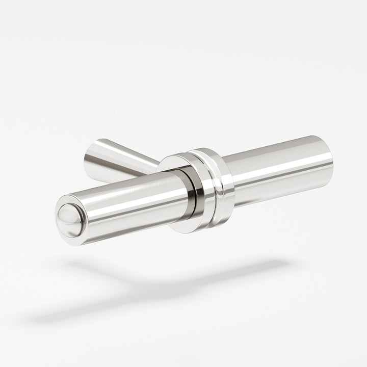 Colonial Bronze 309 Round collared T Cabinet Knob with tapered post in Polished Nickel