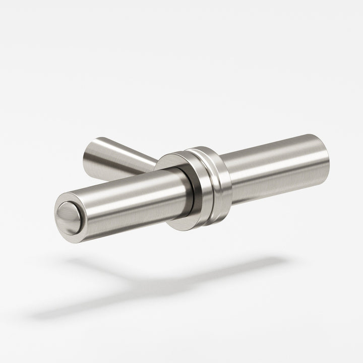 Colonial Bronze 308 Round collared T Cabinet Knob with tapered post in Satin Nickel