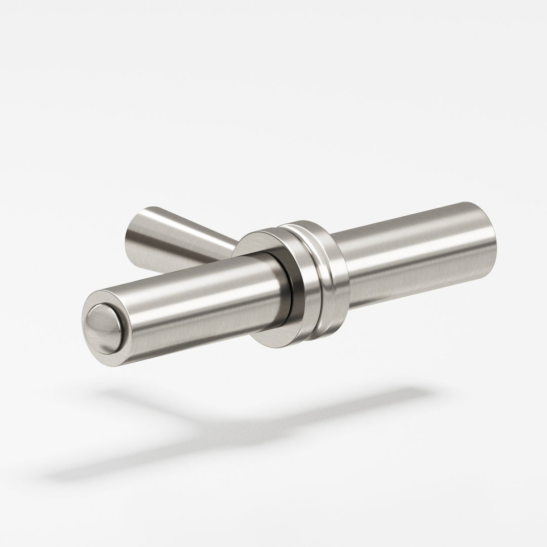 Colonial Bronze 309 Round collared T Cabinet Knob with tapered post in Satin Nickel