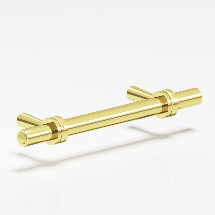 Colonial Bronze 310 Round collared Cabinet Pull with tapered posts in Unlacquered Polished Brass