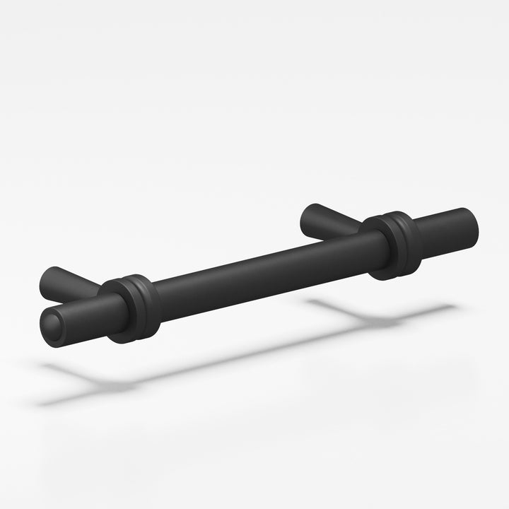 Colonial Bronze 310 Round collared Cabinet Pull with tapered posts in Matte Satin Black
