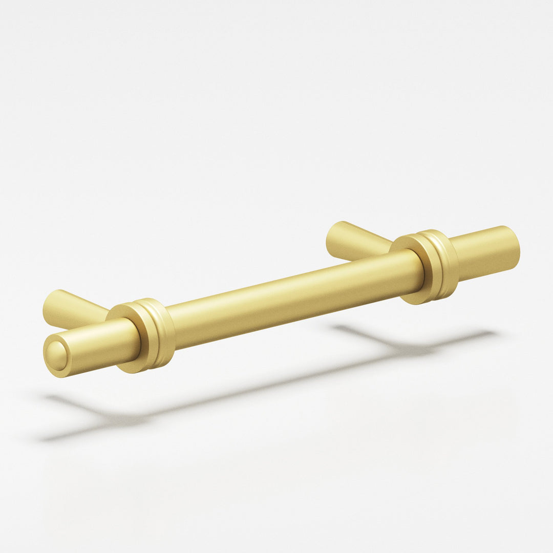 Colonial Bronze 310 Round collared Cabinet Pull with tapered posts in Matte Satin Brass