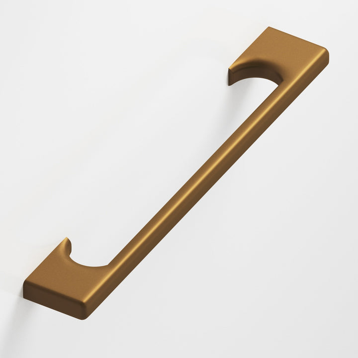 Colonial Bronze 3733 Rectangular Appliance Pull with radiused edges and rectangular scalloped legs in Matte Light Statuary Bronze