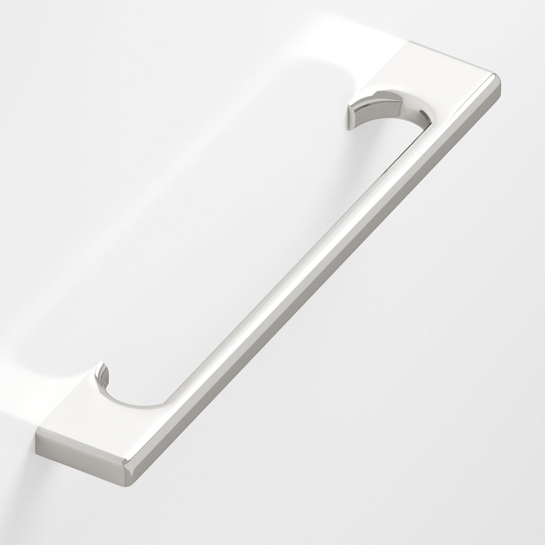 Colonial Bronze 3731 Rectangular Cabinet Pull with radiused edges and rectangular scalloped legs in Polished Nickel