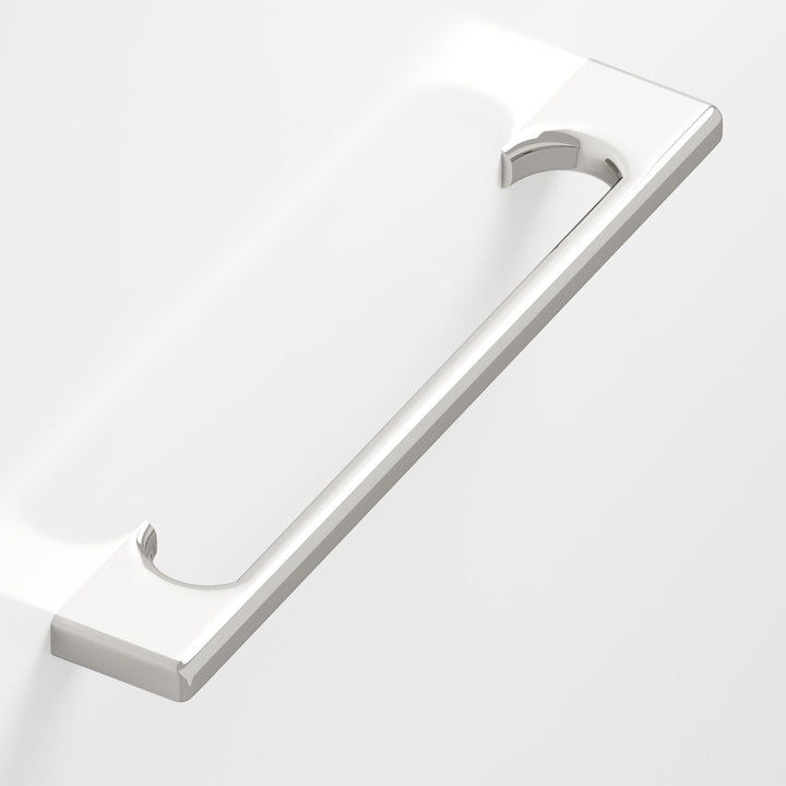 Colonial Bronze 3730 Rectangular Cabinet Pull with radiused edges and rectangular scalloped legs in Polished Nickel