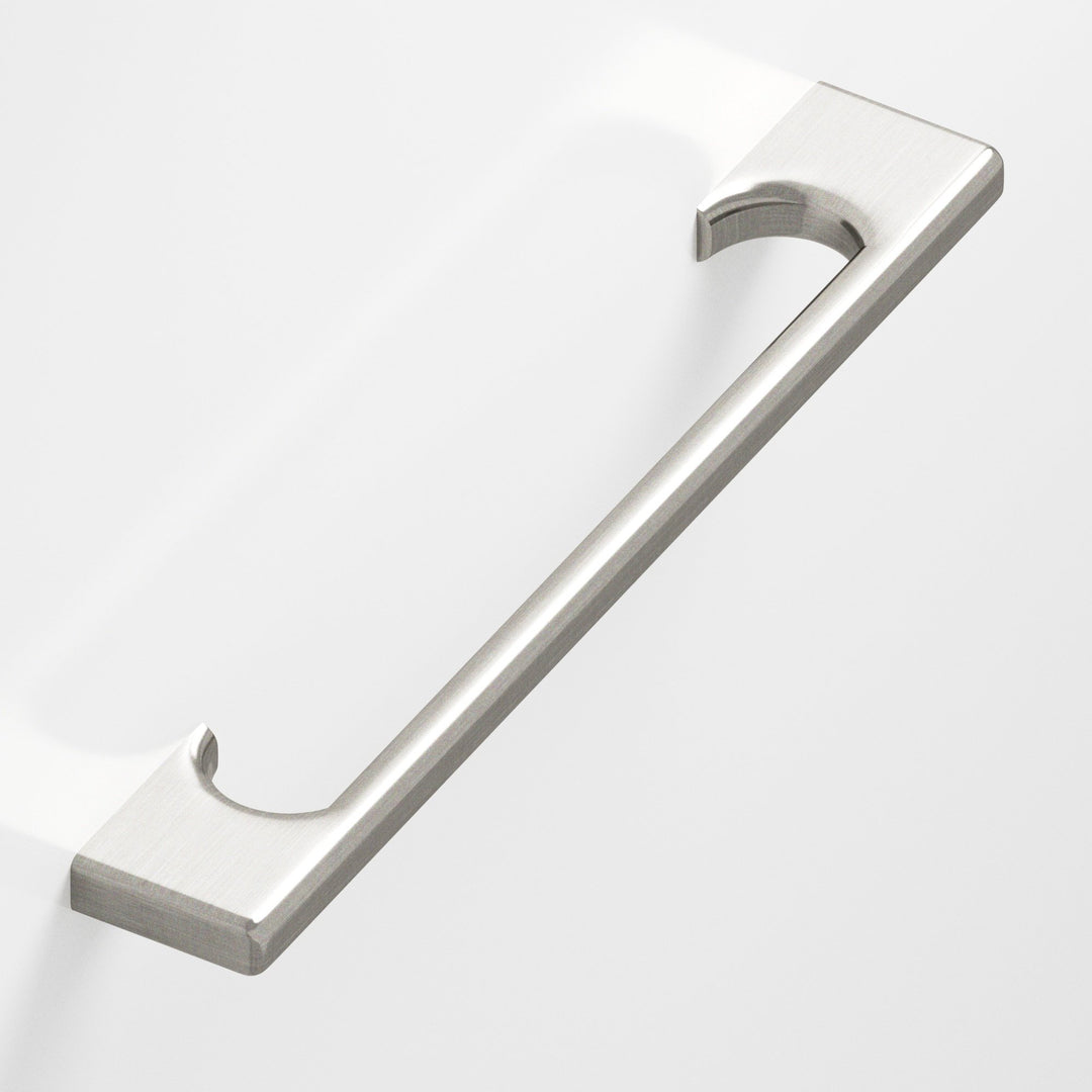 Colonial Bronze 3733 Rectangular Appliance Pull with radiused edges and rectangular scalloped legs in Satin Nickel