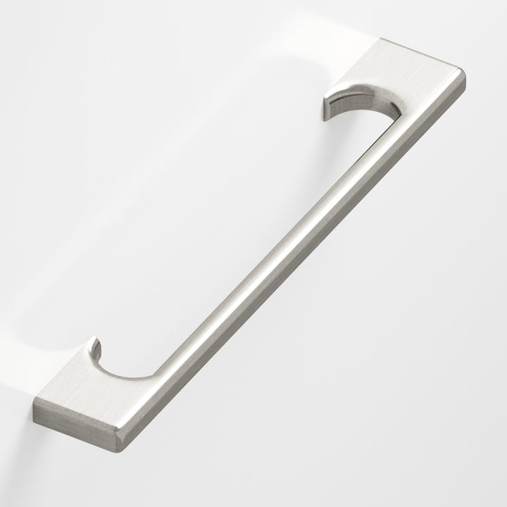 Colonial Bronze 3733 Rectangular Appliance Pull with radiused edges and rectangular scalloped legs in Satin Nickel