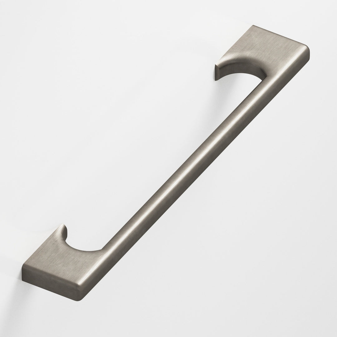 Colonial Bronze 3731 Rectangular Cabinet Pull with radiused edges and rectangular scalloped legs in Matte Pewter