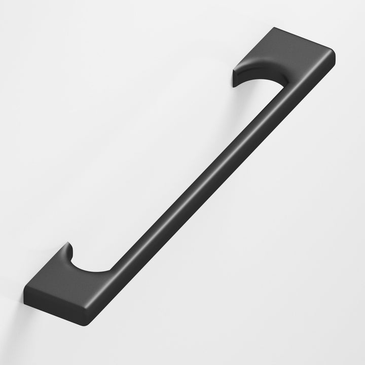 Colonial Bronze 3733 Rectangular Appliance Pull with radiused edges and rectangular scalloped legs in Matte Graphite