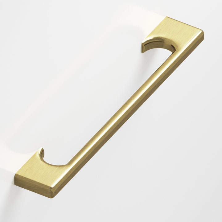 Colonial Bronze 3733 Rectangular Appliance Pull with radiused edges and rectangular scalloped legs in Antique Brass