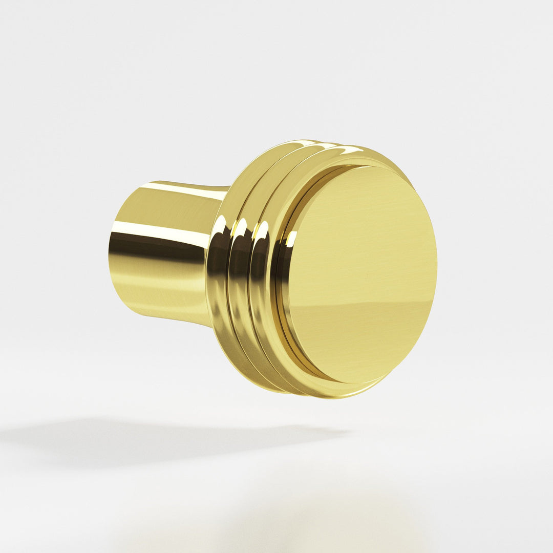 Colonial Bronze 376 Round Cabinet Knob in Unlacquered Polished Brass