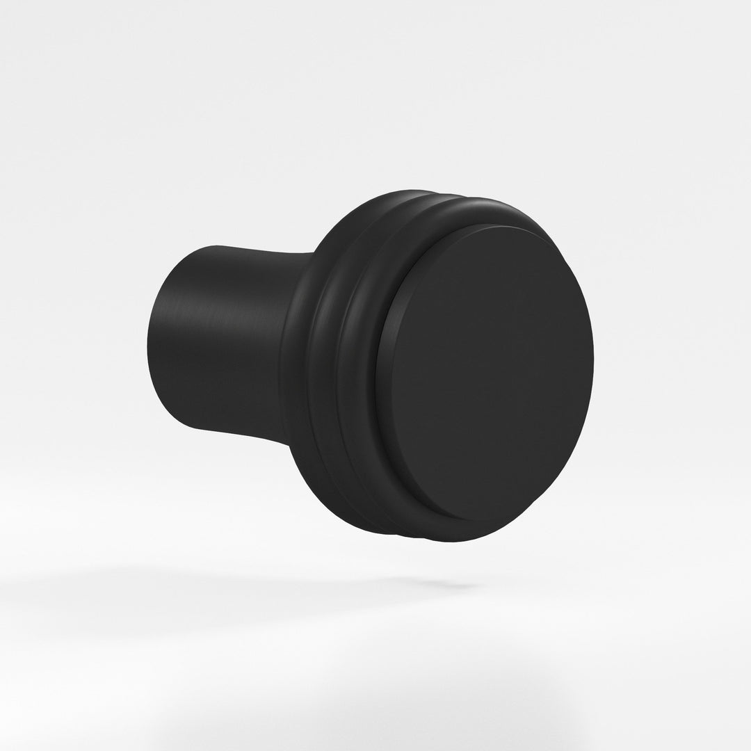 Colonial Bronze 377 Round Cabinet Knob in Matte Satin Black