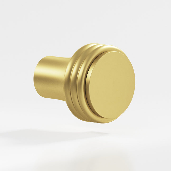 Colonial Bronze 377 Round Cabinet Knob in Matte Satin Brass