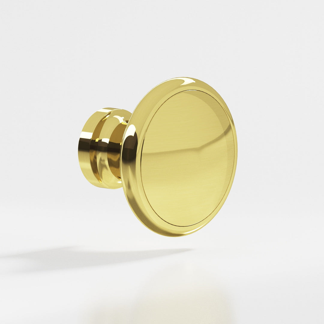 Colonial Bronze 378 Round Cabinet Knob in Unlacquered Polished Brass