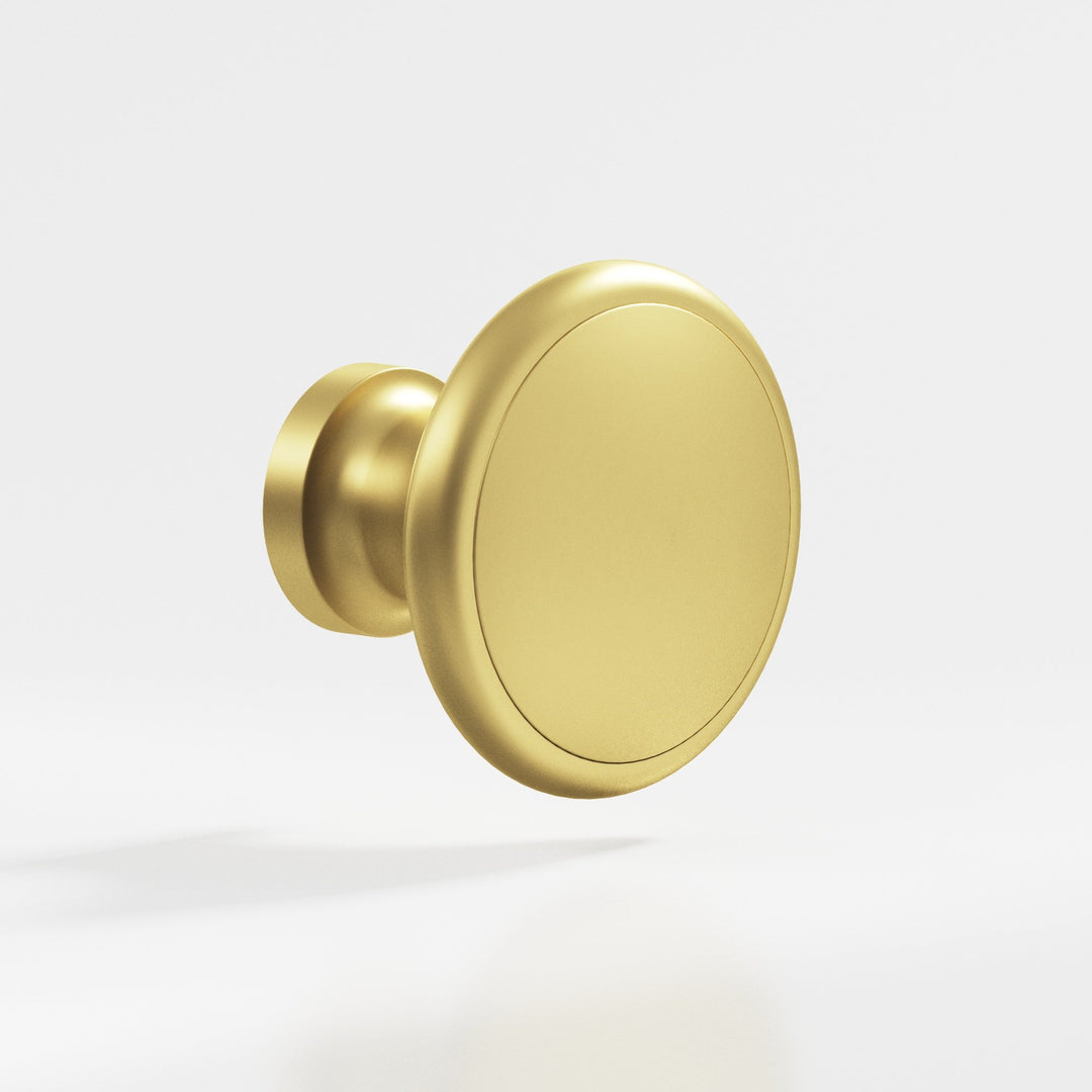 Colonial Bronze 378 Round Cabinet Knob in Matte Satin Brass