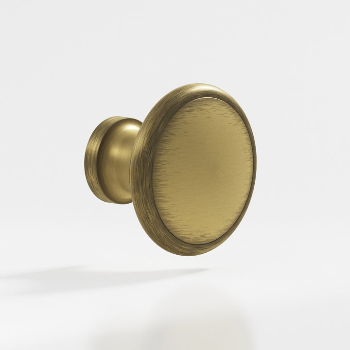 Colonial Bronze 378 Round Cabinet Knob in Matte Antique Satin Brass