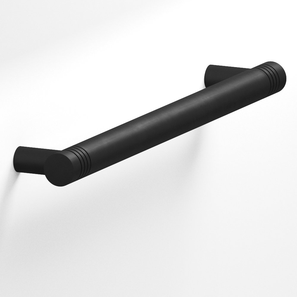 Colonial Bronze 413 Round grooved Cabinet Pull with straight posts in Matte Satin Black