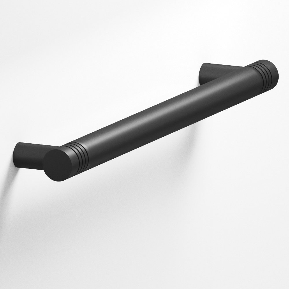 Colonial Bronze 413 Round grooved Cabinet Pull with straight posts in Matte Graphite