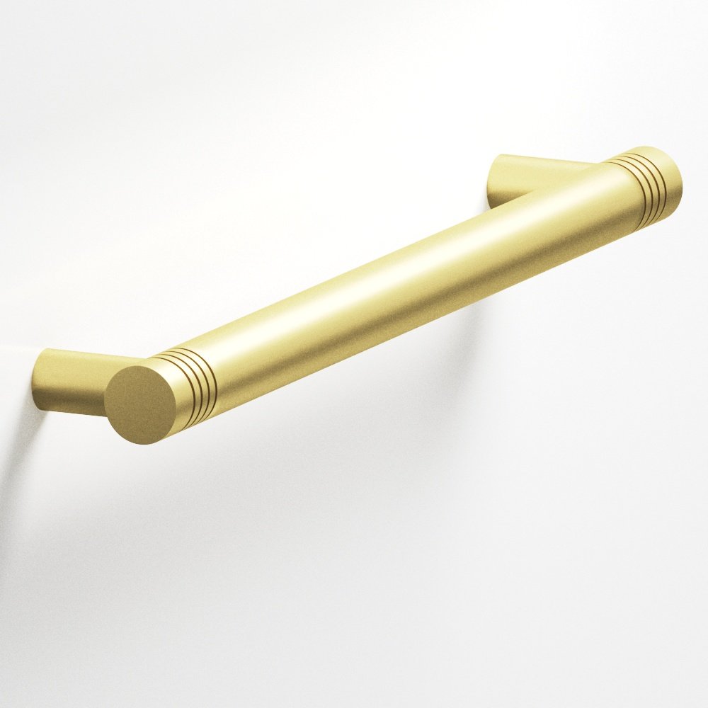 Colonial Bronze 413 Round grooved Cabinet Pull with straight posts in Matte Satin Brass
