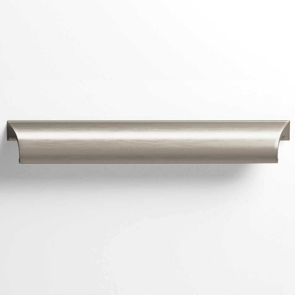 Colonial Bronze 420 Waterfall Cabinet Pull with scalloped ends in Matte Pewter