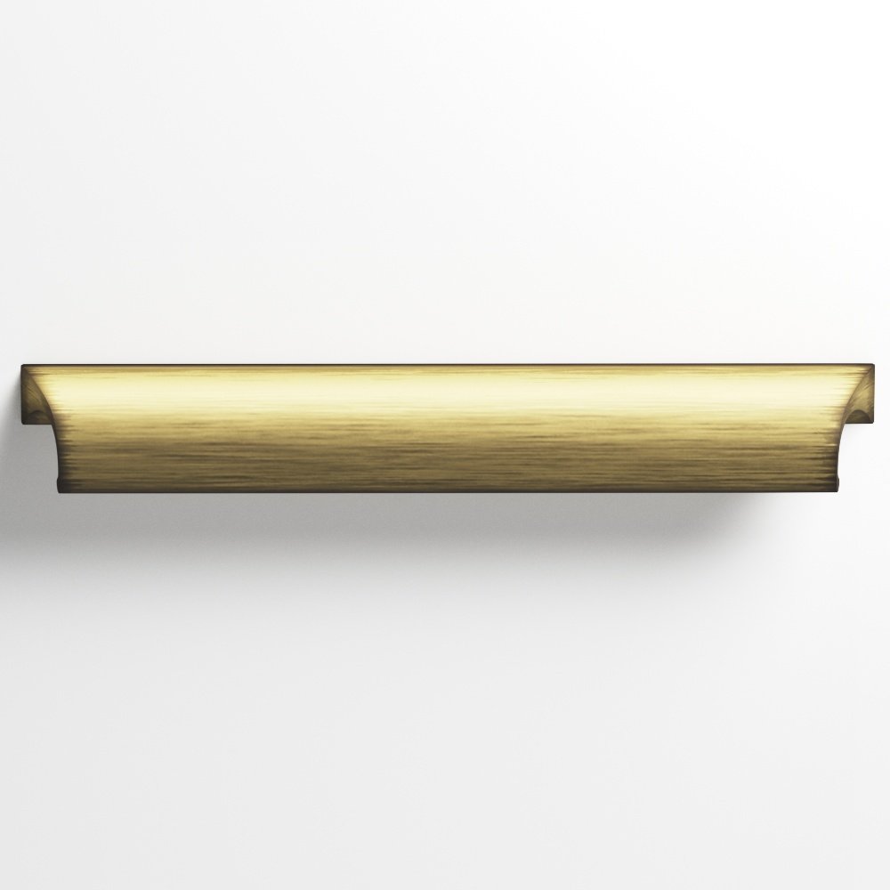 Colonial Bronze 420 Waterfall Cabinet Pull with scalloped ends in Matte Antique Satin Brass