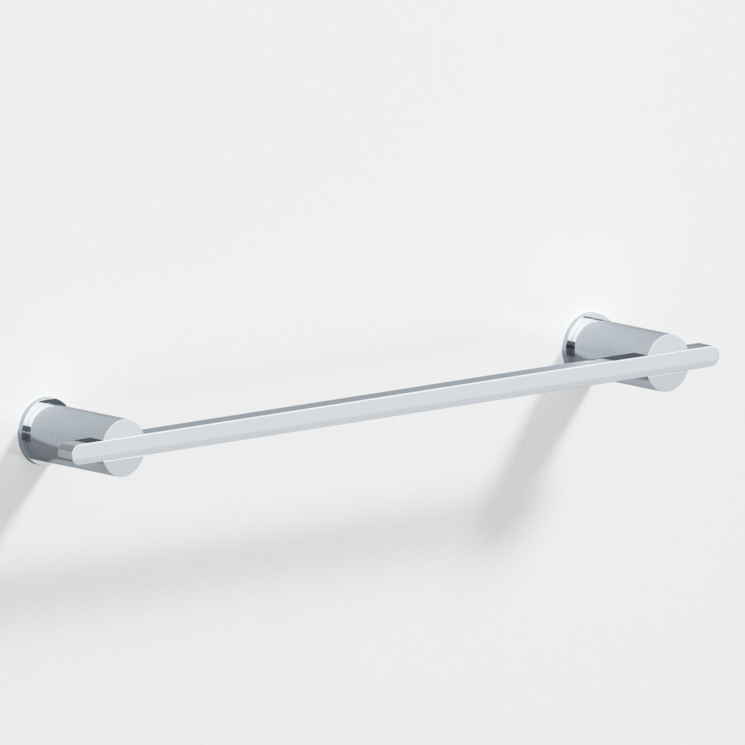 Colonial Bronze 42 Rectangular Towel Bar partially encapsulated by round posts in Polished Chrome