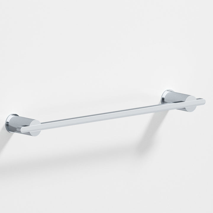 Colonial Bronze 42 Rectangular Towel Bar partially encapsulated by round posts in Polished Chrome