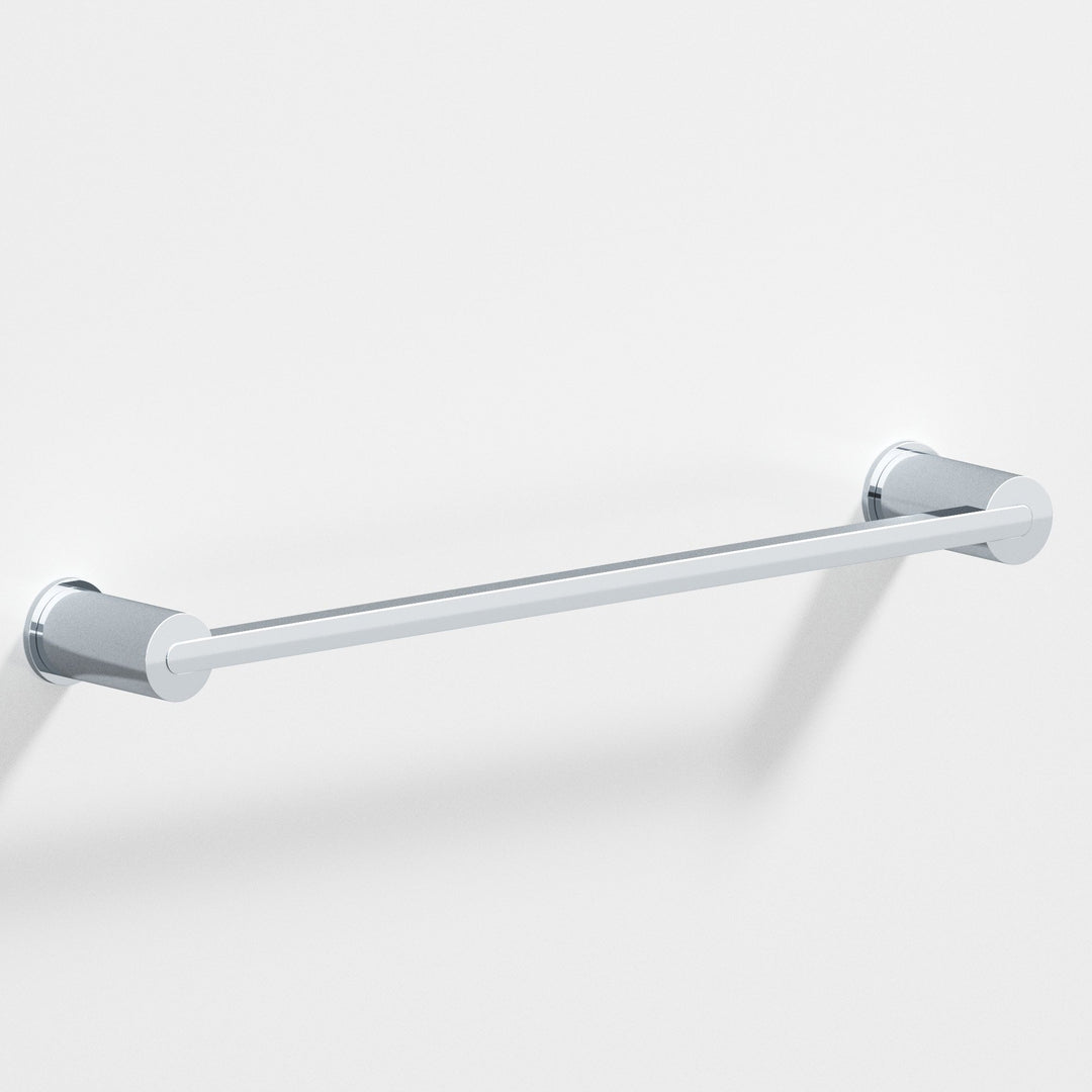 Colonial Bronze 43 Rectangular Towel Bar fully encapsulated by round posts in Polished Chrome