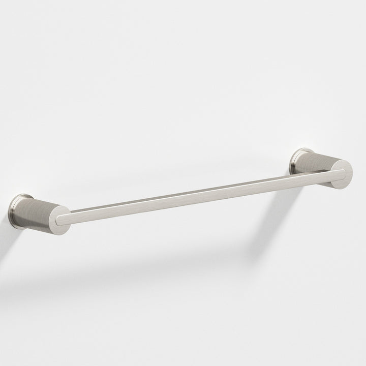Colonial Bronze 43 Rectangular Towel Bar fully encapsulated by round posts in Satin Nickel