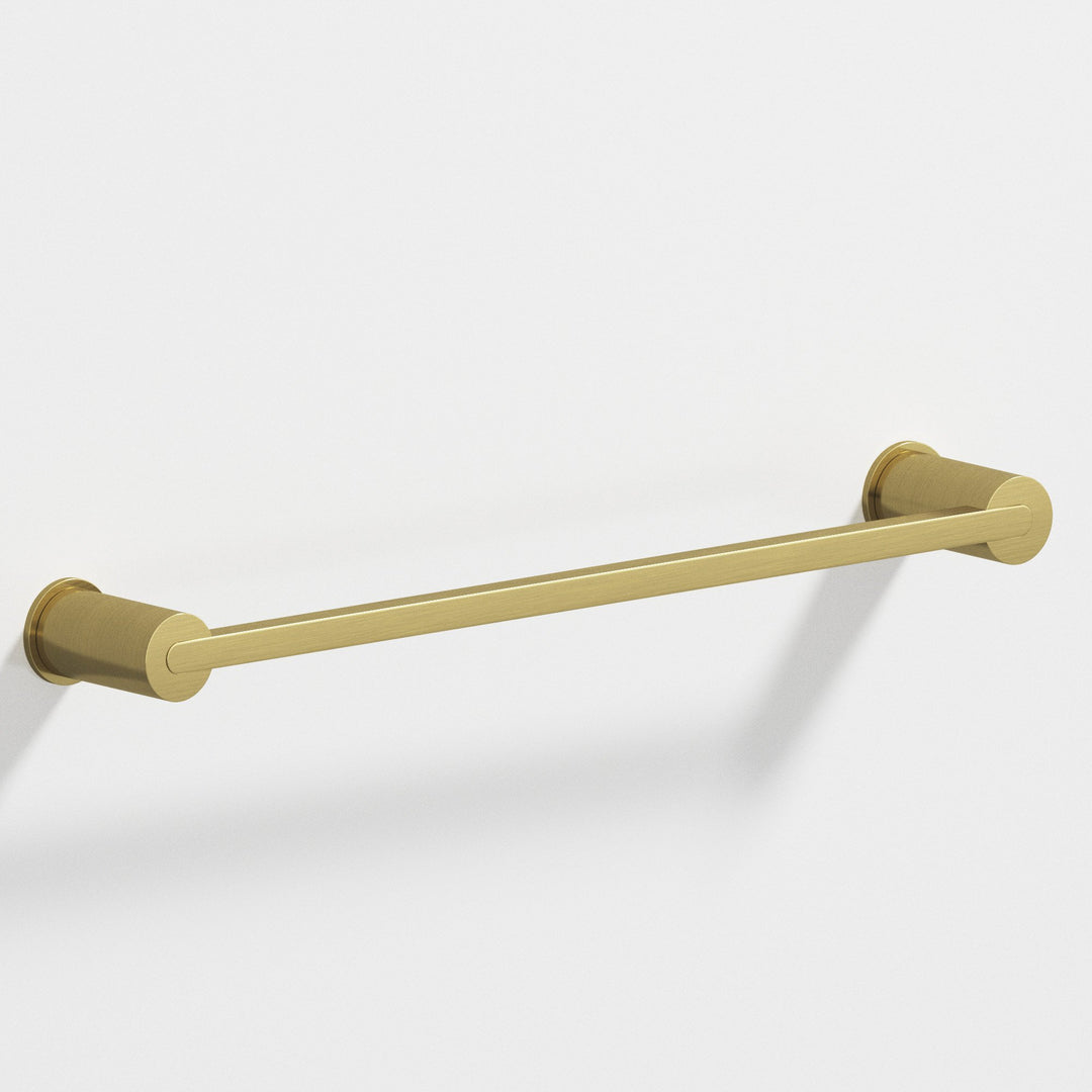 Colonial Bronze 43 Rectangular Towel Bar fully encapsulated by round posts in Antique Brass