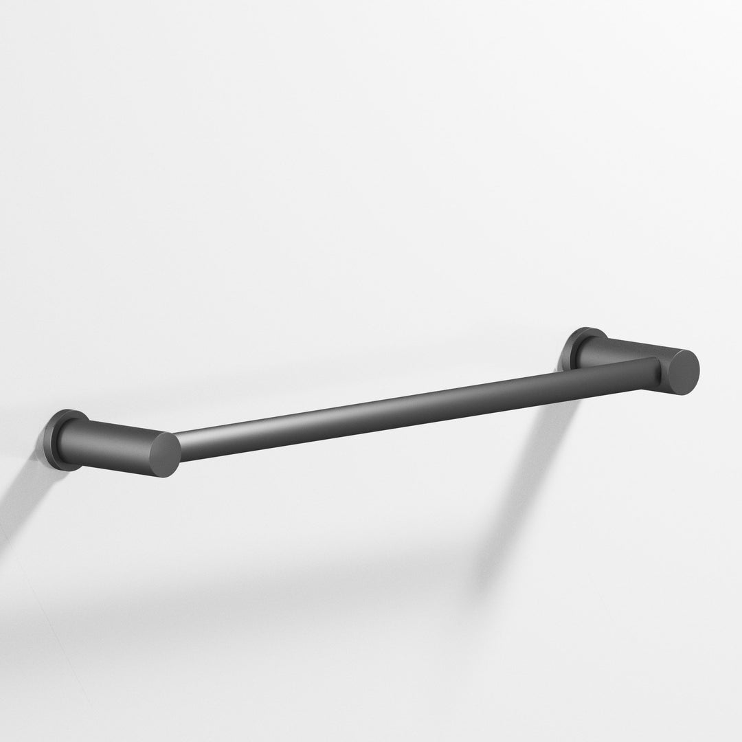 Colonial Bronze 44 Round Towel Bar fully encapsulated by round posts in Matte Graphite