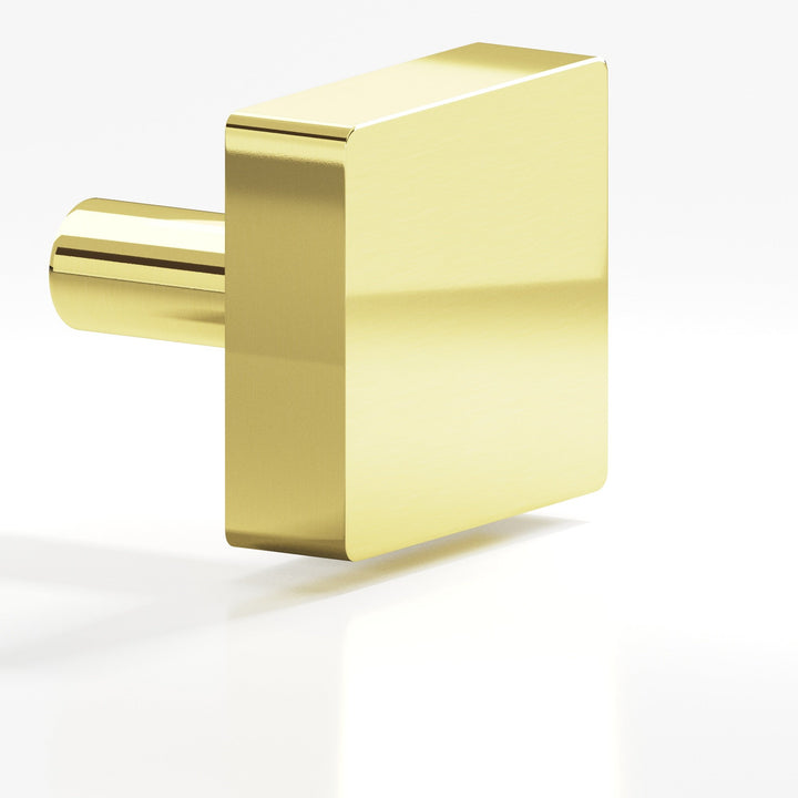 Colonial Bronze 521 Square Cabinet Knob with straight post in Unlacquered Polished Brass