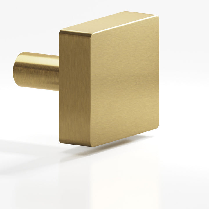 Colonial Bronze 522 Square Cabinet Knob with straight post in Antique Brass
